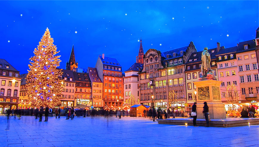 Marché de Noël à Strasbourg, Place Kleber © Shutterstock, Alexi Tauzin