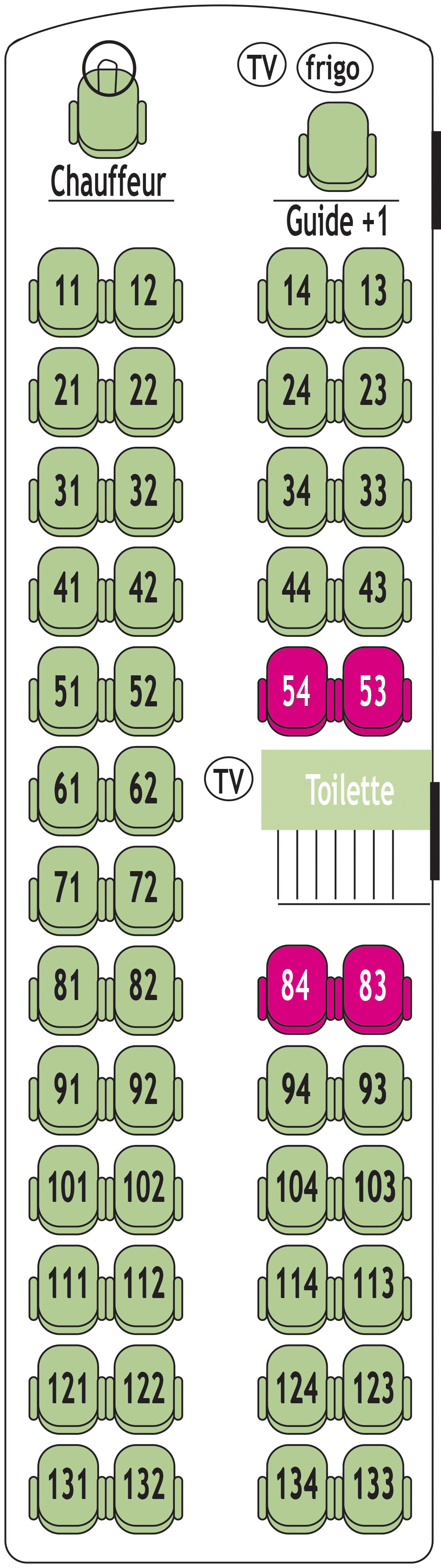 Plan du car - 48 places