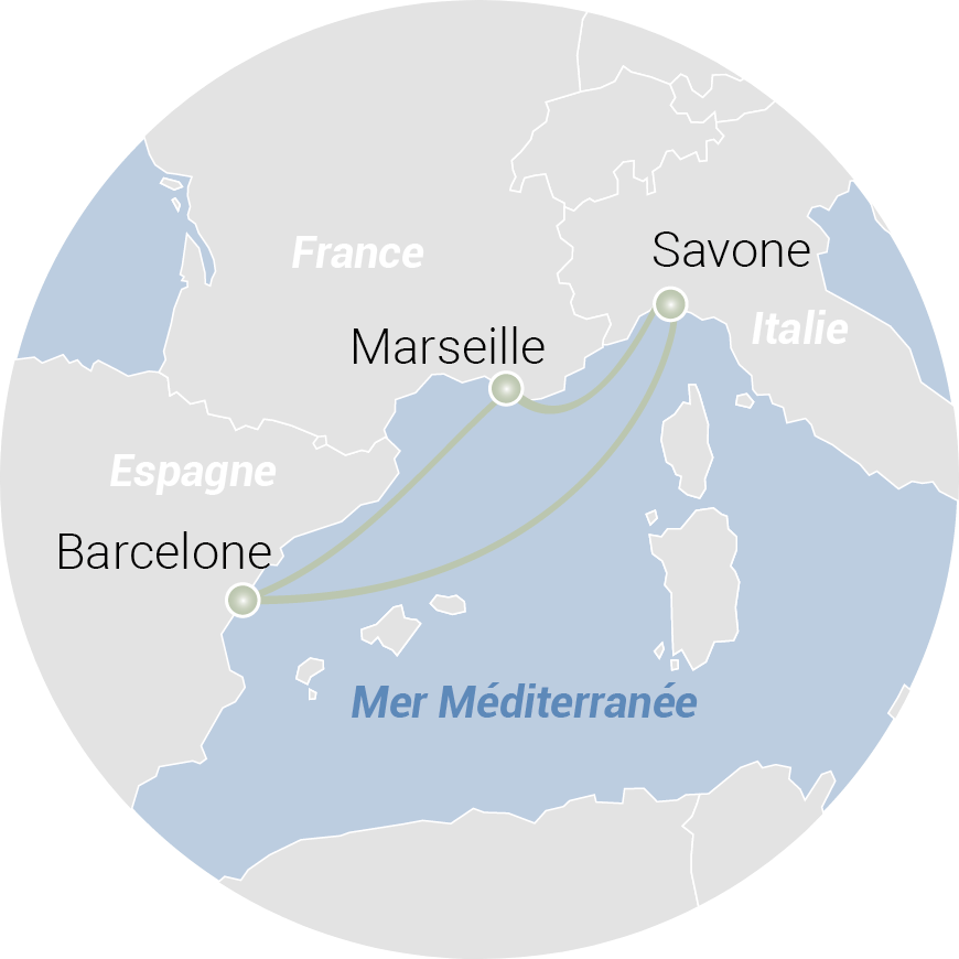 Carte de l'itinéraire Mini croisière en Méditerranée 2026