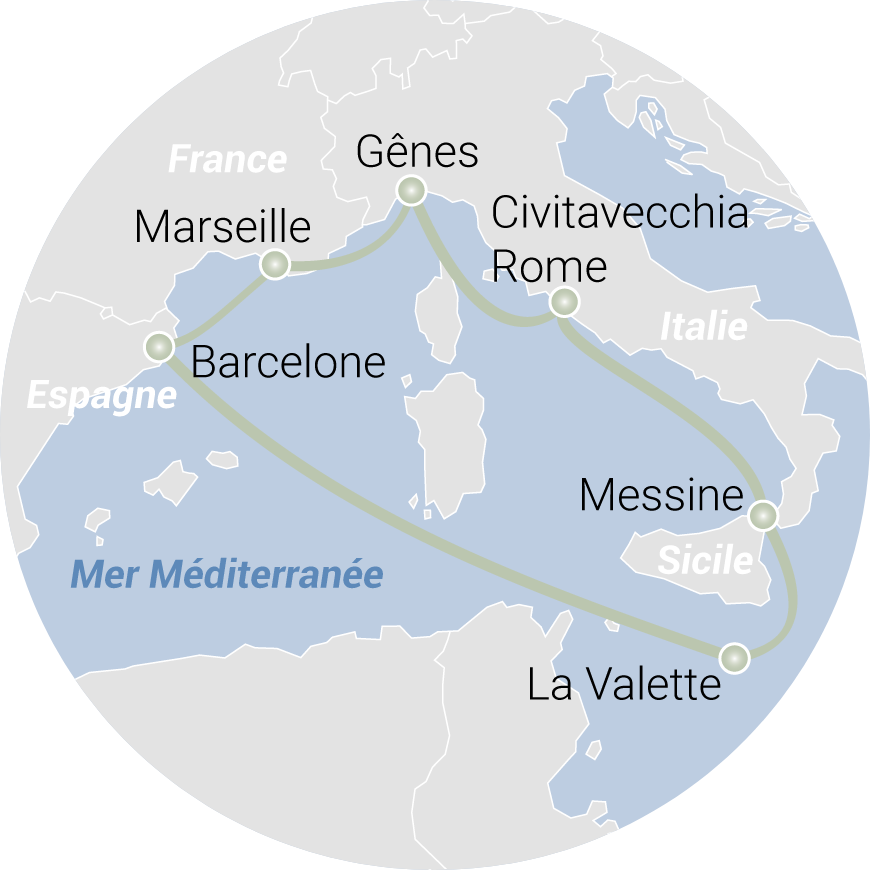 Carte de l'itinéraire Douceurs Méditerranéennes 2026
