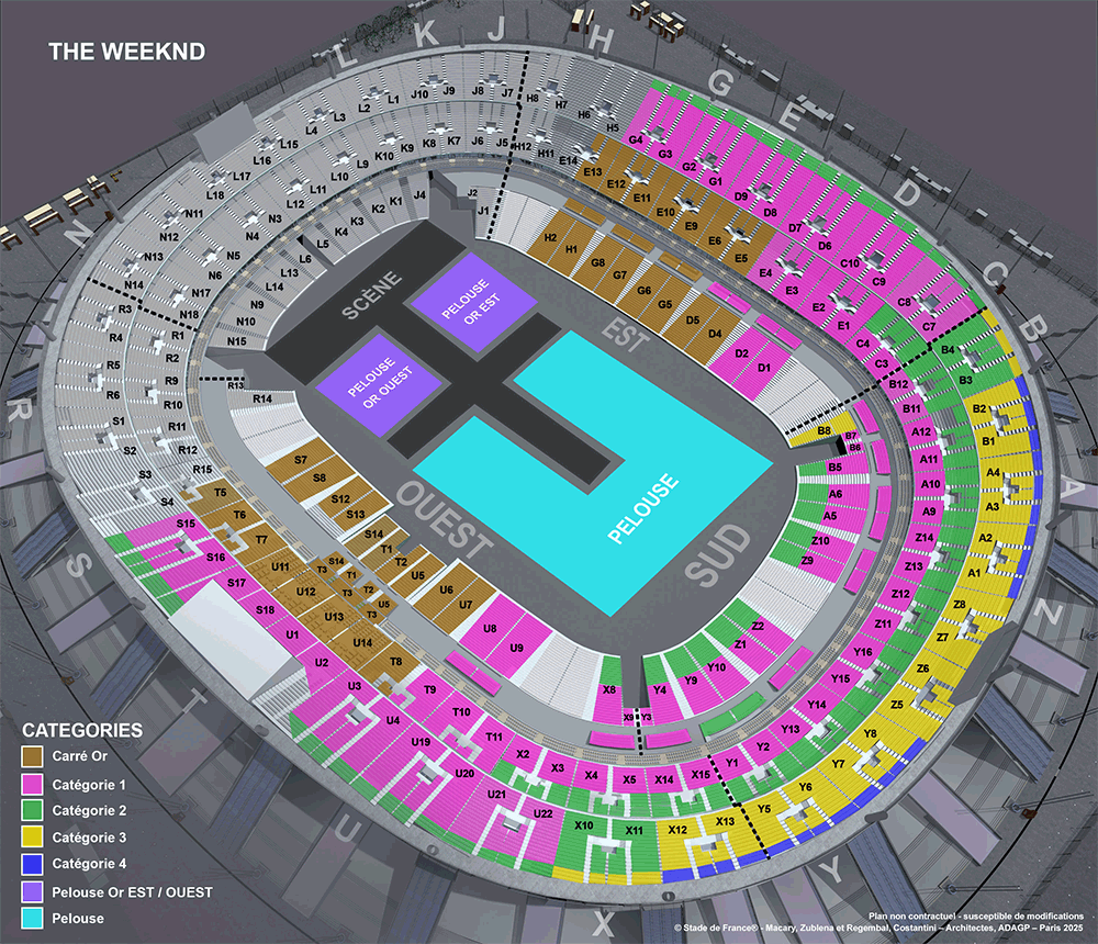 Plan de la scène du concert de The Weeknd
